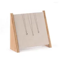 Jewelry Pouches Bags Bamboo And Wood Necklace Pendant Display Stand Counter Storage Bracelet Wynn22