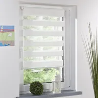 Fashion Roller Zebra Blind Curtain Window Shade Decor Home Office White243D