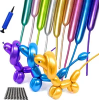 Parti Dekorasyonu 100 PCS Metalik Uzun Balonlar Pompalı Çeşitli Renk Sihirli Noel Brithday Bebek Duş Düğün Dekorasyon Parçası