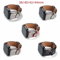 2022 g kleurpatroon lederen band voor Apple Watch Band Series 6 5 4 3 2 40mm 44 mm 38 mm 42 mm armband voor Iwatch -riem