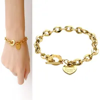 Design d'amour à la mode bracelets pour les femmes Bracelets en acier inoxydable avec du crâne de luxe de luxe bijoux bijoux de dubai Dubaï Party de vacances de mariage élégant nobby vinta