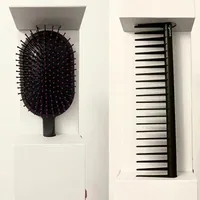 Escovas de cabelo de dropship conjunto de estilos de marca projetada para retificar pente de cabelo e pincel de remo com caixa azul rosa 2colors