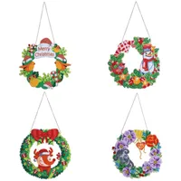 5D DIY Diamond Art Painting Christmas Bells Hanging Wreath Home Wall Door Decor Gift for Adults and Kids