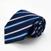 Men Business Nectie Niebieski pasek szyi krawaty jedwabne krawat