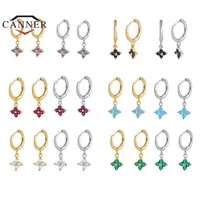 Hoop Huggie 925 Brincos de prata esterlina para mulheres coloridas Diamond Zircon Snowflake Earring Earncos de jóias
