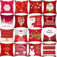 Décorations de Noël "Couvre-coussin Merry for Home Ornament Table Decor 2022 Année cadeau de Noël Santa Claus Tree Red" Christmas