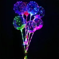 Decoración de fiesta LED Bobo Globo con 31.5 pulgadas Stick 3 metro String Balloon Light Christmas Halloween Boda Cumpleaños