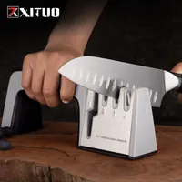 XITUO Kitchen Knife Sharpener 4 Stages 4 in 1 Diamond Coated Fine Ceramic Rod Shears and Scissors Sharpening System Tools 220628