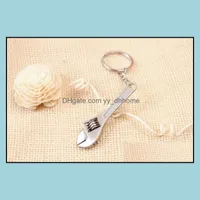 Party Favor Event Supplies Festive Home Garden Wholesale- Creative the Moveble Simation Metal Small Wrench Keychains Pendant Chaveiro Keyr
