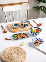 Dishes  Plates Tableware One Person Bowl And Dish Set Household Rice Combination Single Dinner Plate Sets Porcelain