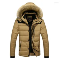 남자 다운 파카 Zogaa 겨울 두껍게 남성 따뜻한 양털 재킷 큰 모피 후드 코트 솔리드 지퍼 캐주얼 플러스 크기 L-6xl Stra22