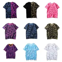 2022 Mens T Shirts Designer Loose Casual Shark Print Camouflage Tees Fashion Breathable Womens T-shirt Various Color