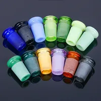 Mini Colored Glass Convert Adapter Shishs Adapter 10 mm weiblich bis 14mm männlicher Reduzieranschluss Asche Catcher Grundgelenk für Quarzbangnägel Bongs DAB Rigs