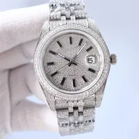 Full Diamond Mens Watch Automatic Automatic Mechanical Watches 41mm Silver Strap Strap Stefless Steel for Men Life Waterproof Wristwatch Fashion 2787