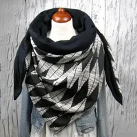 Scarves Attractive Excellent Washable Thickened Wrap Scarf Supplies Long Lasting Striped Pattern For AutumnScarves