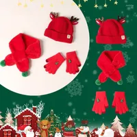 Halsdukar Mad Max Costume Accessories Christmas Hat Antlers Three-Piece Scarf Gloves Baby Suit Woolen Spädbarn Randiga Scarfscarves Shel22
