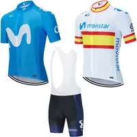 Blue Movistar Cycling Team Jersey 20D Shorts MTB Maillot Birk Shirt Shoot