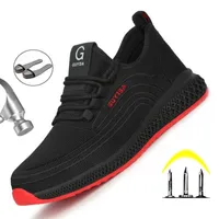 Yadibeiba 통기성 메쉬 안전 신발 남성 안전 부츠 작업 신발 남성 Punctureproof Work Sneaker with Steel Toe Y200915