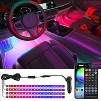 Nisiscarda Car Interior Light Light Light Led Strip Lights Piedi con USB Remote Music Autosphere Aut atmosfera decorativa