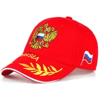 Marca de alta calidad rusa emblema nacional de béisbol para hombres para mujeres sombreros de bordado de algodón