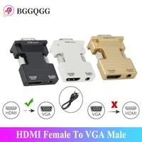 HDMI Female To VGA Male Converter 1080P HDMI To VGA Adapter Digital To Analog Audio Video Adapter for PC Laptop TV Box Projector