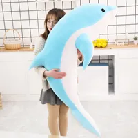 1PC 160cmビッグサイズKawaii Dolphin Plush Toys素敵なぬいぐるみの柔らかい動物枕人形