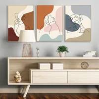 Dipinti Minimalista Abstract Art Sketch Linea Face Line di tela Poster moderno soggiorno Decorazione estetica Nordica pittura