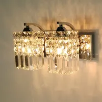 Sconce Bedroom Crystal Wall Lampor Luster K9 Modern LED Väggljus För Hem Dekoration Porch Aisle Spegelbelysning