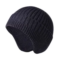 Unisex Knitted Winter Warm Camping Travel Cycling Adults Daily Solid Beanie Hat Home Outdoor Work Covering Yarn Ear Flaps2052