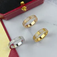 designer love ring diamonds luxury brand official reproductions Top quality 18 K gilded engagement couple rings brand design new selling diamond band QI8G
