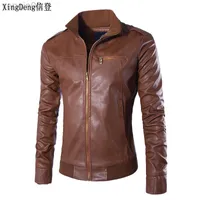 Xingdeng Motorcycle Leather Fashion Jackets Men Business Casual на свежем воздухе
