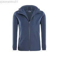 2022 새로운 겨울 야외 남성 후드 및 스웨트 셔츠 유니osex 플러스 크기 가디건 바람 방수 방수 소프트 쉘 스웨트 셔츠 여성 L220809