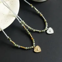 Joyer￭a Moda Collar de piedra natural Collar de clav￭cula de cristal de acero inoxidable para mujeres Collar
