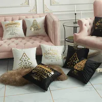 Bronzing Cushion Cover Pillow Christmas Luxury Gold Decorative Pillowcase Cojines Decorativos Para Sofa Housse De Coussin 40526258h