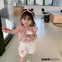T-shirts Girl'S Blouse Cherry Cute T-shirt Coat 20 Summer Wear Style Foreign Trade Childrenswear S By 3-8 Years Send Hair BandT-shirts