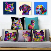 Cojín/almohada decorativa encantadora mosaico animales de mosaico serpeta de almohada de dibujos animados para perros estampados de cojín cojín de almohadillas de regalo de poliéster