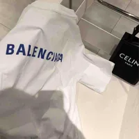 디자이너 셔츠 Balencaigas 유행 브랜드 Baleshijia 인쇄 편지 코튼 티셔츠 라운드 넥 짧은 소매 여성의 느슨한 소년과 소녀의 학생 착용