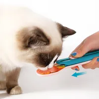 Alimentador de gato portátil Plastic Cat Strip Squeeze Square Snacks PET Cuchara enlatada Cat-Feeding-Spoon Líquido Alimentación Cat-PET Supplie Puppy Cat