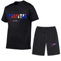 Sportswear Diseñador de moda Sumadores de canciones para hombres Camisa de verano 2022 Trapstar impresa de dos piezas Camiseta de manga corta de algodón