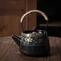 Belka ceramiczna duża matowa czarna ceramika pełna kolor Kolon Kwiat kungfu Zestaw herbaty pojedynczy garnek z ekranem filtra3356