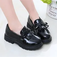 Fashion Kids Girls Casual Sneakers Children Leather Shoes Toddler Baby Loafers Flats Tassel bow Princess Dress Shoes 21-35
