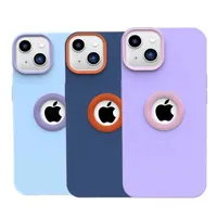 بالنسبة إلى iPhone 13 12 11 Pro XS Max XR x 8 7 6 بالإضافة إلى حالات الهاتف TPU ، فإن ألوان مطاطية من السيليكون الناعمة تمنع حجب شعار الشعار المجوف على الجلد