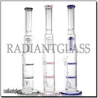 Honeycomb perc glass bongs with ice catch pinches hookahs multi-chamber bong big smoking water pipe 14mm female joint 18.5 inches tall