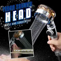 2021 Under Pressure Nozzle Turbo Shower Head One-Key Stop Water Saving High Pressure Shower Head Magic Water Line Bathroom accessory J220516