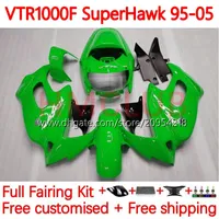 Body Kit For HONDA VTR1000F SuperHawk VTR1000 111No.6 VTR 1000 F 1000F 97 98 99 00 01 02 03 04 05 VTR-1000F 1997 1998 1999 2000 2001 2002 2003 2004 2005 Fairing green black