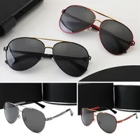 Brand Designer Pilot Sunglasses Men Women Metal frame colorful gradient lens With box and Brown Case de227h