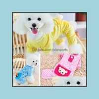 Dog Apparel Supplies Pet Home Garden New Pets Small Dogs Puppy Pajamas Four Legs Colorf 3D Animal Stripes Clothes Clothingwx Drop Delivery