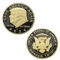 Trump 2024 Gold Black Coin Save America opnieuw herdenkingsvaartuigen metalen badge