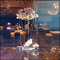 Décorations de mariage Fourniture de fête Événements 2022 Stand de vase à fleurs 82 cm / 32,3 "HEAT METAL ROAD plomb DHMQ8
