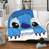 Cartoon Stitch Blanket Cute Monster Flannel Children Adult Gift Bedding Bedspread Sofa Spring and Autumn Warm Blanket 220505